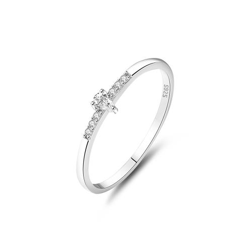 Cubic Zirconia micr3ofono pavimenta anillos de plata esterlina, Plata de ley 925, Joyería & diverso tamaño para la opción & micro arcilla de zirconia cúbica & para mujer, Vendido por UD