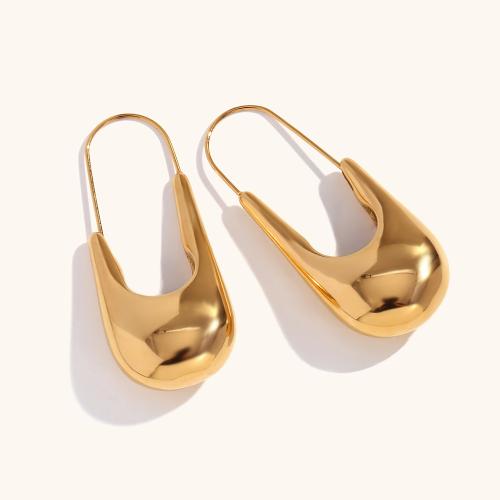 Stainless Steel Lever Terug Earring, 304 roestvrij staal, 18K verguld, mode sieraden & voor vrouw, gouden, 48.70mm, Verkocht door pair