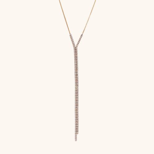 Fashion Fringe collier, Acier inoxydable 304, avec 5cm chaînes de rallonge, Plaqué or 18K, bijoux de mode & pavé de micro zircon & pour femme, doré, Vendu par Environ 40 cm brin