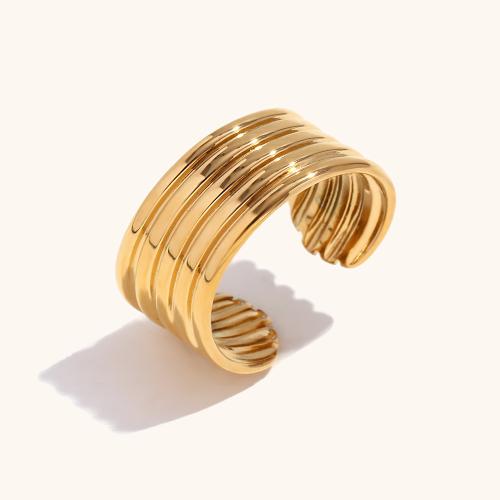 Stainless Steel Finger Ring 304 Stainless Steel 18K gold plated fashion jewelry & for woman golden Sold By PC