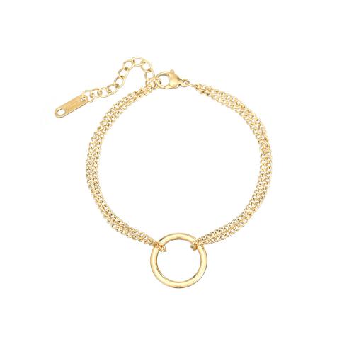 Bracciale gioielli in acciaio inossidabile, 304 acciaio inox, with 3cm extender chain, Ciambella, gioielli di moda & per la donna, nessuno, Lunghezza Appross. 16.5 cm, Venduto da PC