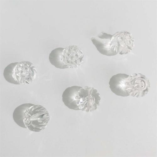 Naturliga Clear Quartz pärlor, Blomma, DIY, vit, 11mm, Säljs av PC