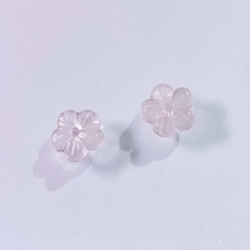 Korálky přírodní Rose Quartz, Květina, DIY, růžový, 12mm, Prodáno By PC