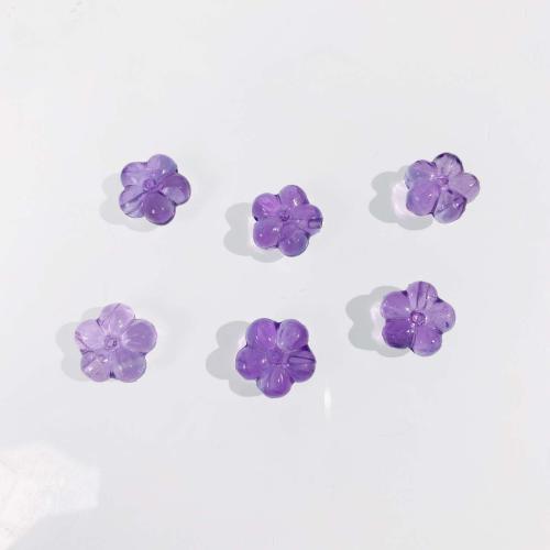 Natuurlijke Amethyst kralen, Amethist, Bloem, DIY, purper, 12x12mm, Verkocht door PC