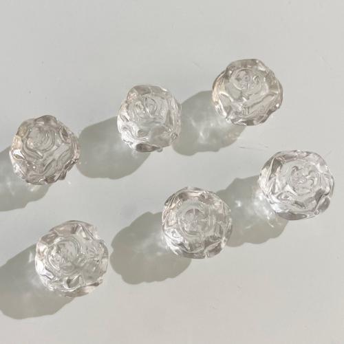 Naturlige klar kvarts perler, Clear Quartz, Flower, du kan DIY, hvid, 12mm, Solgt af PC