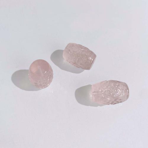 Naturliga rosenkvarts pärlor, Rose Quartz, Trumma, DIY, rosa, 11x16mm, Säljs av PC