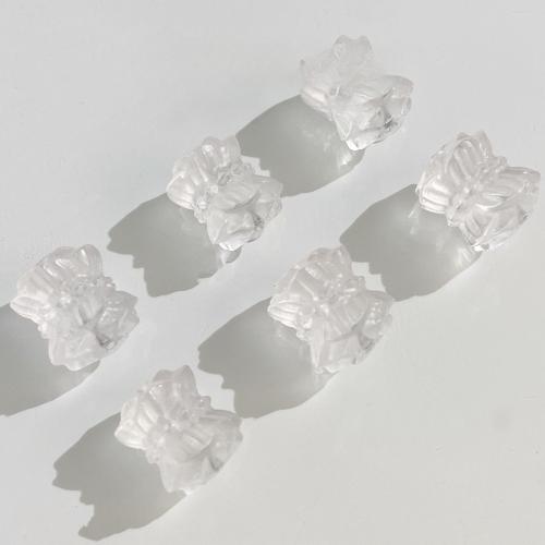 Naturliga Clear Quartz pärlor, Blomma, DIY, vit, 13mm, Säljs av PC