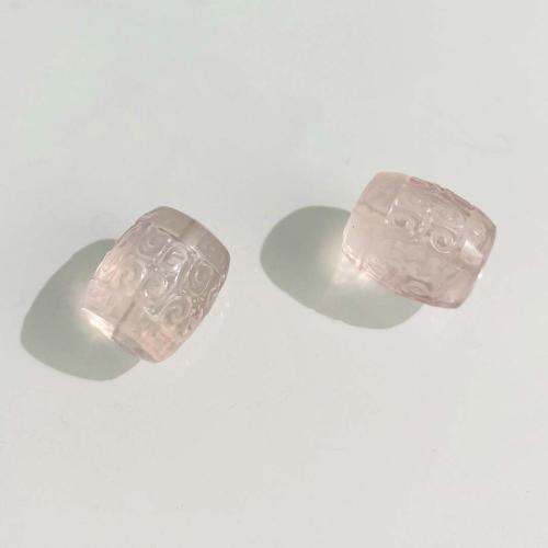 Natural Rose Quartz Beads Drum DIY pink Sold By PC