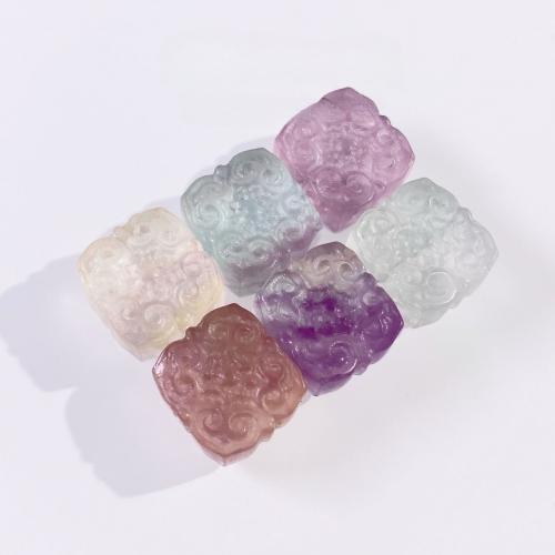 Perline fluorite, Quadrato, DIY, Colore casuale, 13mm, Venduto da PC