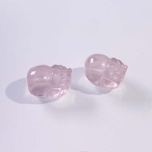 Natural Rose Quartz Beads Mythical Wild Animal DIY pink 15mm Sold By PC