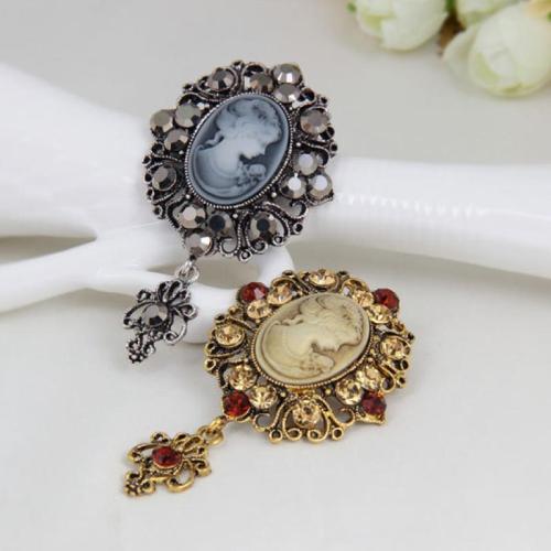 Zinc Alloy Brooches plated fashion jewelry & Unisex & with rhinestone Sold By PC