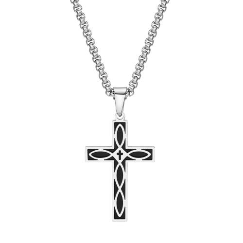 Nerezová ocel Cross Přívěsky, 304 Stainless Steel, Kříž, různé styly pro výběr & smalt, Původní barva, Prodáno By PC