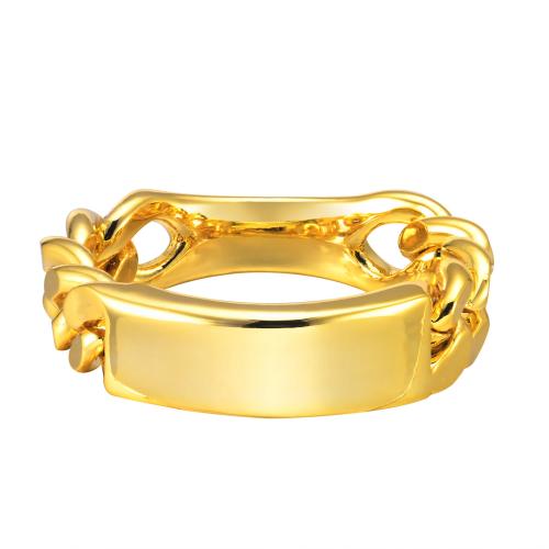 Anillo de dedo de latón, metal, chapado, para mujer, dorado, tamaño:6, Vendido por UD