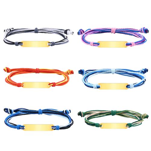 Bracciale gioielli in acciaio inossidabile, 304 acciaio inox, with corda in nylon, placcato, per la donna, nessuno, Venduto da PC