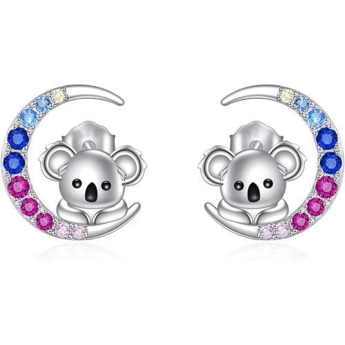 Lo zinco in lega Stud Earring, lega in zinco, Micro spianare cubic zirconia & per la donna & smalto, argento, Venduto da PC