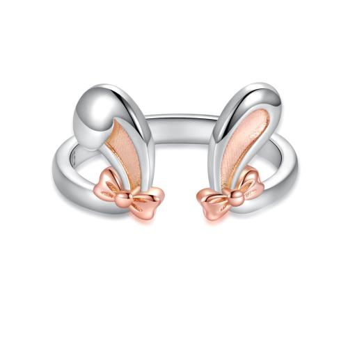 Zinc Alloy Open Finger Ring, plated, voor vrouw, zilver, Verkocht door PC