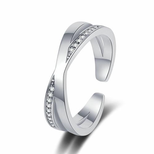 Kubisk Circonia Micro bane messing Ring, forgyldt, Micro Pave cubic zirconia & for kvinde, flere farver til valg, Solgt af PC