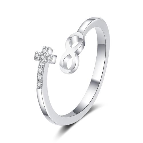 Kubisk Circonia Micro bane messing Ring, forgyldt, Micro Pave cubic zirconia & for kvinde, oprindelige farve, Solgt af PC