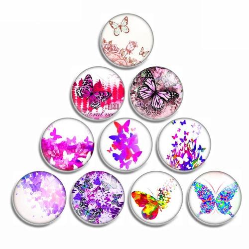 Glas Cabochons, med Harts, Flat Round, DIY & olika storlek för val, 10PC/Lot, Säljs av Lot