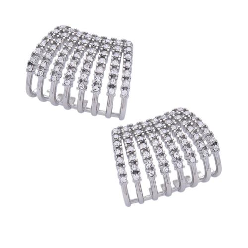 Roestvrij staal Stud Earrings, 304 roestvrij staal, mode sieraden & voor vrouw & met strass, meer kleuren voor de keuze, 21.90x29.70mm, Verkocht door pair