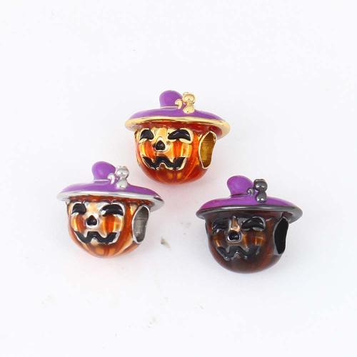 Halloween Schmuck Bead, Messing, plattiert, DIY & Emaille, keine, frei von Nickel, Blei & Kadmium, 13.30x12.30x12.20mm, verkauft von PC