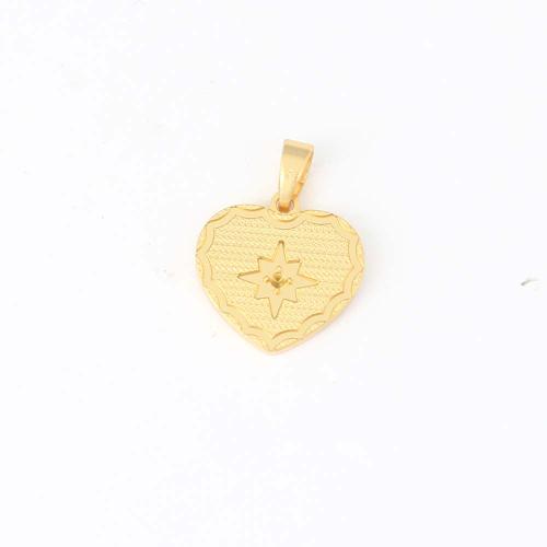 Brass Heart Pendants gold color plated DIY nickel lead & cadmium free Sold By PC