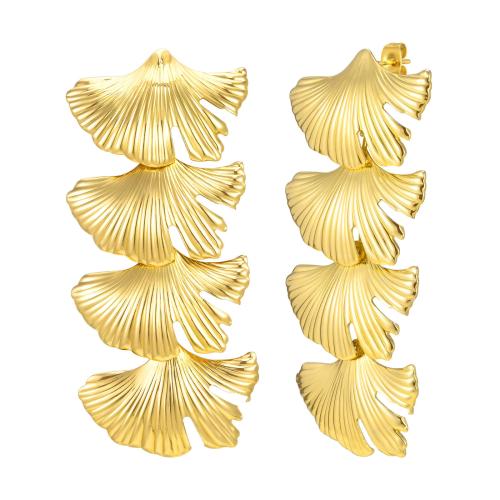 Brass Stud Earring plated for woman golden Sold By Pair