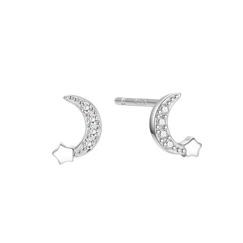 Cubic Zirconia Micro άνοιγαν Sterling Silver Σκουλαρίκι, 925 Sterling Silver, μικρο ανοίξει κυβικά ζιρκονία & για τη γυναίκα, περισσότερα χρώματα για την επιλογή, 7x4mm, Sold Με Ζεύγος