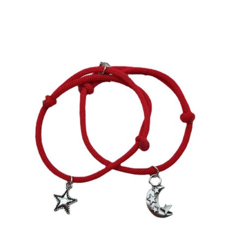 Quelques Bracelet à et Bangle, alliage de zinc, avec Aimant & spandexfibre élastique, 2 pièces & Réglable & unisexe, plus de couleurs à choisir, Longueur Environ 14-20 cm, Vendu par fixé