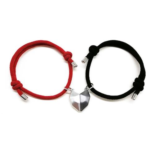 Quelques Bracelet à et Bangle, alliage de zinc, avec Aimant & spandexfibre élastique, Placage, 2 pièces & Réglable & unisexe, plus de couleurs à choisir, Longueur Environ 18-28 cm, Vendu par fixé