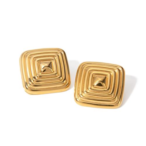 Pendientes de Acero Inoxidable, acero inoxidable 304, 18K chapado en oro, Joyería & para mujer, dorado, 23.80mm, Vendido por Par