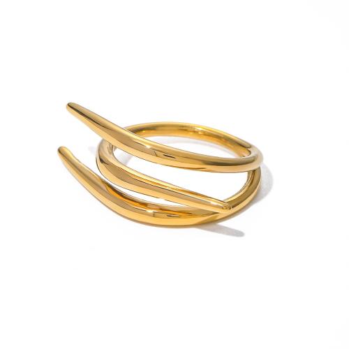 Stainless Steel Finger Ring 304 Stainless Steel 18K gold plated fashion jewelry & for woman golden Sold By PC