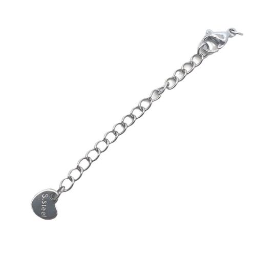 Rostfritt stål Extender Chain, 304 rostfritt stål, DIY, ursprungliga färgen, Längd Ca 70 mm, Säljs av PC