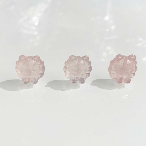 Természetes rózsakvarc gyöngy, Rose Quartz, Róka, DIY, rózsaszín, 15x16mm, Által értékesített PC