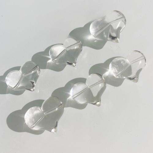 Φυσικό Σαφή χαλαζία χάντρες, Clear Quartz, Καρδιά, DIY, λευκό, 17x20mm, Sold Με PC