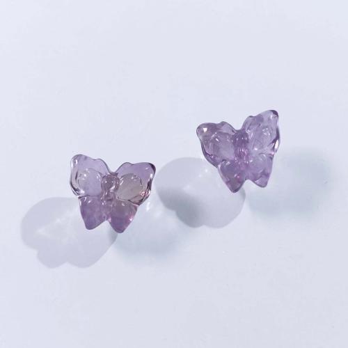 Natuurlijke Amethyst kralen, Amethist, Vlinder, DIY, purper, 13x15mm, Verkocht door PC