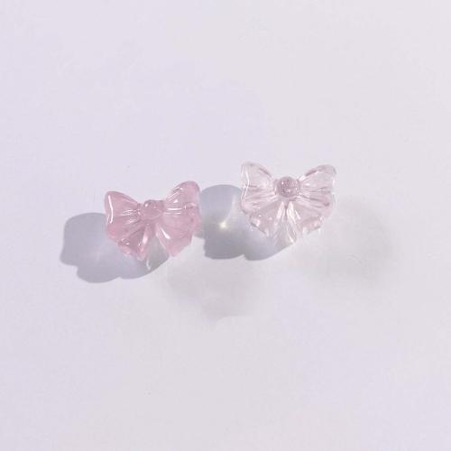 Naturlige rosenkvarts perler, Rose Quartz, Bowknot, du kan DIY, lyserød, 16x12mm, Solgt af PC