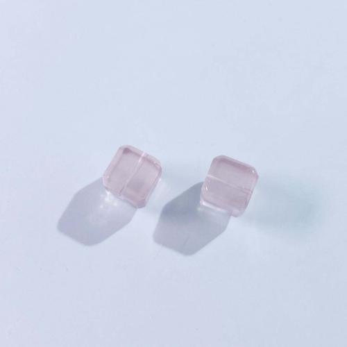 Natuurlijke Rose Quartz parels, Rozenkwarts, Plein, DIY, roze, 10mm, Verkocht door PC