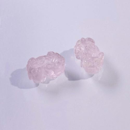 Natural Rose Quartz Beads Mythical Wild Animal DIY pink 17mm Sold By PC