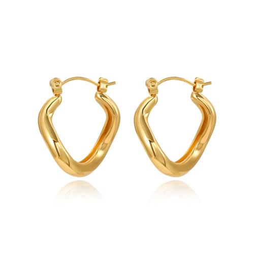 Acier inoxydable Levier Retour Earring, Acier inoxydable 304, Placage, pour femme, doré, Vendu par paire