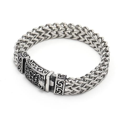 Titanium Steel Bracelet & Bangle polished punk style & for man original color Sold By PC