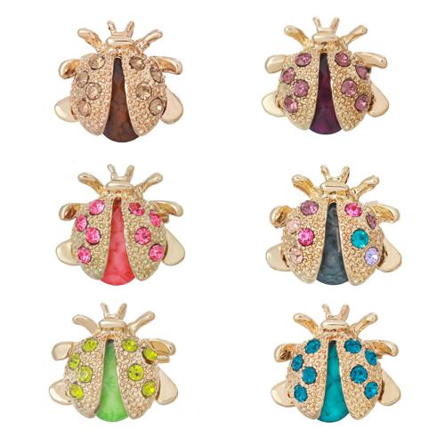 Zinklegering broches, Zinc Alloy, voor vrouw & met strass, meer kleuren voor de keuze, Verkocht door PC