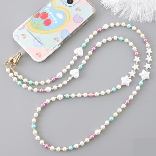 Cell Phone Lanyard, Plastic Pearl, met Seedbead, handgemaakt, verschillende stijlen voor de keuze & voor vrouw, meer kleuren voor de keuze, Lengte Ca 60 cm, Verkocht door PC