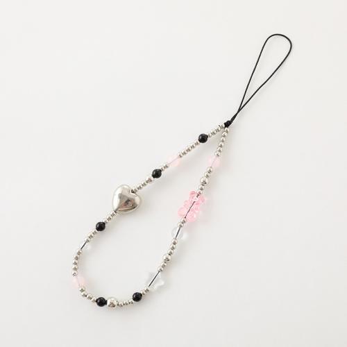 Cell Phone Lanyard, Kristal, handgemaakt, verschillende stijlen voor de keuze & voor vrouw, meer kleuren voor de keuze, Lengte Ca 20 cm, Verkocht door PC