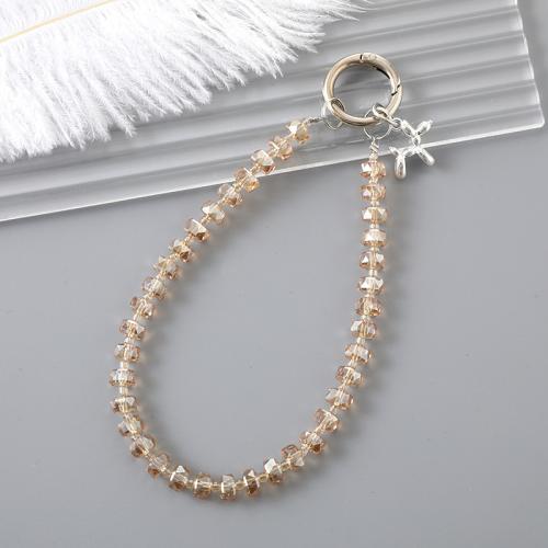 Cell Phone Lanyard, Kristal, met Zinc Alloy, half handgemaakte, voor vrouw, meer kleuren voor de keuze, Lengte Ca 15 cm, Verkocht door PC