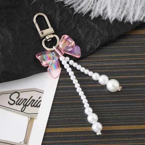 Cell Phone Lanyard, Plastic Pearl, met Plastic & Zinc Alloy, half handgemaakte, voor vrouw, meer kleuren voor de keuze, Lengte Ca 11 cm, Verkocht door PC