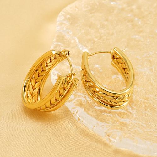 Stainless Steel Lever Back Earring 304 Stainless Steel 18K gold plated fashion jewelry & for woman golden Sold By Pair