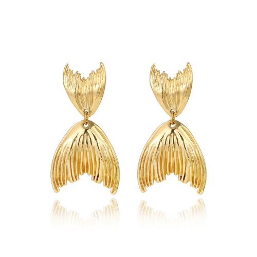 Stainless Steel Stud Earrings 304 Stainless Steel plated for woman golden Sold By Pair