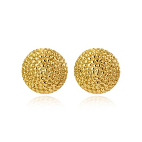 Stainless Steel Stud Earrings 304 Stainless Steel plated for woman golden Sold By Pair