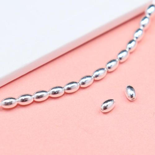 925 Sterling Sølv Bead Cap, du kan DIY, sølv, 3x4.50mm, Hole:Ca. 1mm, Solgt af PC